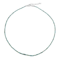 Blauer Diamant-Silberhalskette