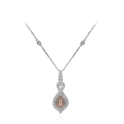 Pinkfarbener I1 Diamant-Goldhalskette (CIRARI)