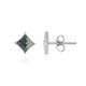 Blauer I2 Diamant-Silberohrringe