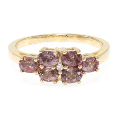Nicht erhitzter Padparadscha-Saphir-Goldring (AMAYANI)