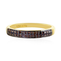 Roter I4 Diamant-Silberring