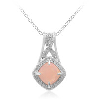 Pinkfarbener Opal-Silberhalskette