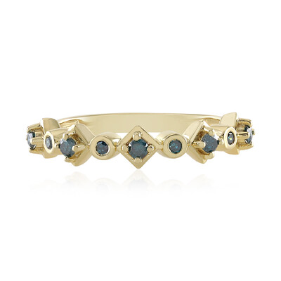 Blauer I3 Diamant-Silberring
