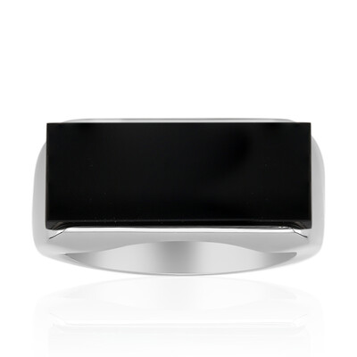 Schwarzer Onyx-Silberring