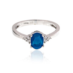 Neonblauer Opal-Silberring