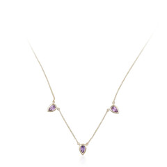 Purpurfarbener Ceylon-Saphir-Goldcollier
