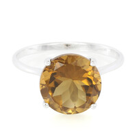 Cognac-Quarz-Silberring