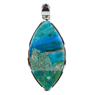 Blauer Atacama-Opal-Silberanhänger