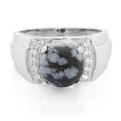 Schneeflocken-Obsidian-Silberring