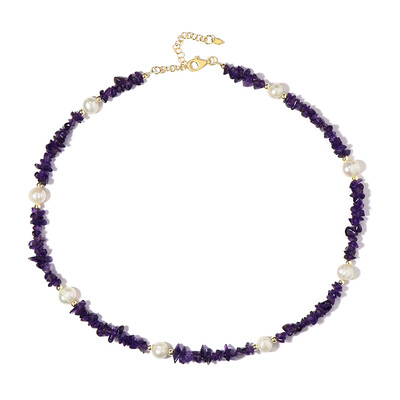 Sambia-Amethyst-Silberhalskette (Riya)