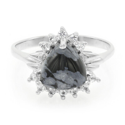 Schneeflocken-Obsidian-Silberring