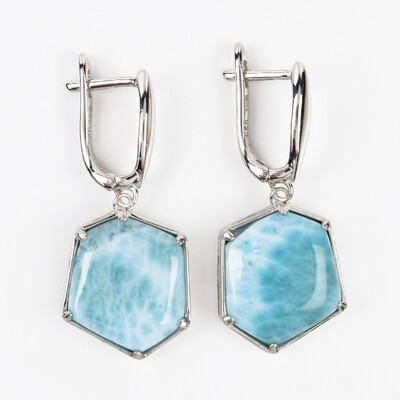 Larimar-Silberohrringe