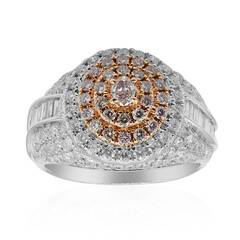 Pinkfarbener I1 Brillant-Goldring (CIRARI)