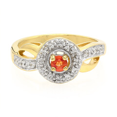 Oranger Saphir-Silberring