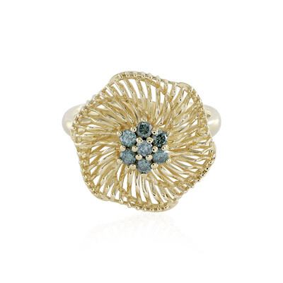 Blauer I2 Brillant-Goldring (Ornaments by de Melo)