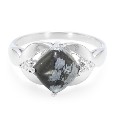 Schneeflocken-Obsidian-Silberring