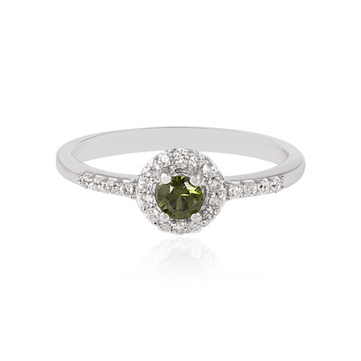 Grüner Ceylon-Zirkon-Silberring (MONOSONO COLLECTION)