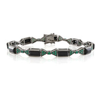 Schwarzer Spinell-Silberarmband (KM by Juwelo)