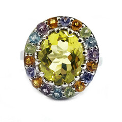 Ouro Verde-Quarz-Silberring