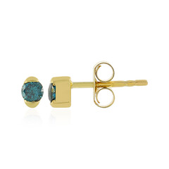 Blauer I3 Diamant-Goldohrringe