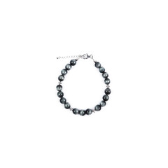 Anthrazit-Quarz-Katzenauge-Silberarmband