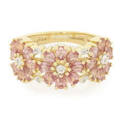 Nicht erhitzter Padparadscha-Saphir-Goldring (AMAYANI)