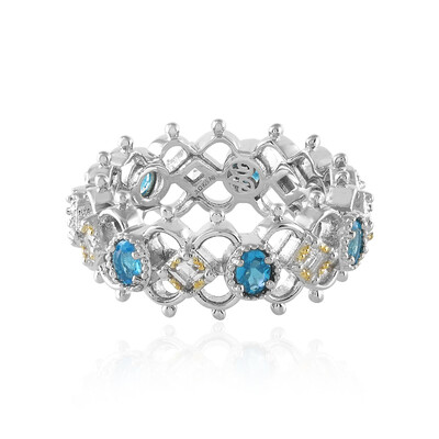 Neonblauer Apatit-Silberring (Dallas Prince Designs)