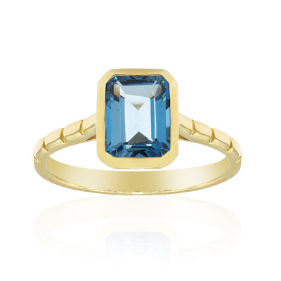 Londonblauer Topas-Goldring