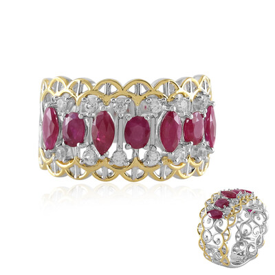 Burmesischer Rubin-Silberring (Gems en Vogue)