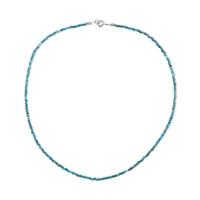 Neonblauer Apatit-Silberhalskette