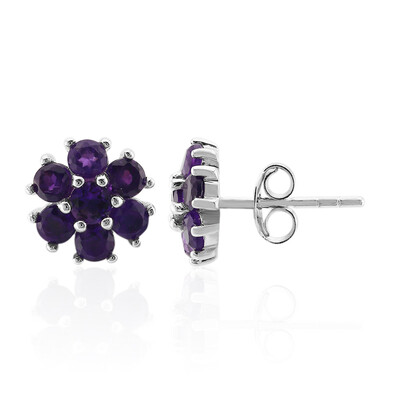 Sambia-Amethyst-Silberohrringe