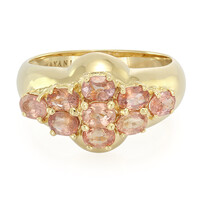 Nicht erhitzter Padparadscha-Saphir-Goldring (AMAYANI)