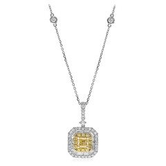Gelber SI2 Diamant-Goldhalskette (CIRARI)