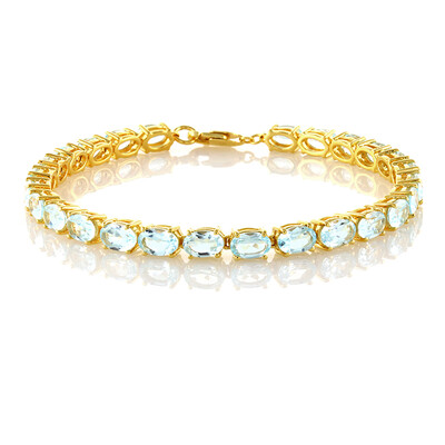 Himmelblauer Topas-Silberarmband
