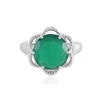 Grüner Onyx-Silberring(Adela Silber)