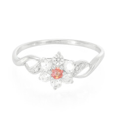Padparadscha-Saphir-Silberring