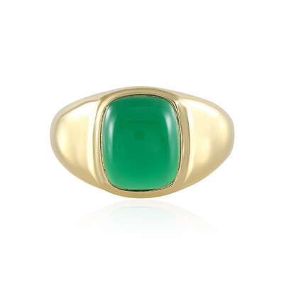 Grüner Onyx-Herren-Silberring