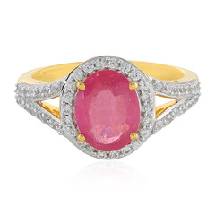Pinkfarbener Madagaskar-Saphir-Silberring