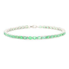 Sambia-Smaragd-Silberarmband