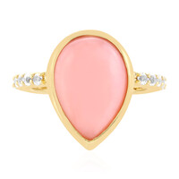 Pinkfarbener Opal-Silberring
