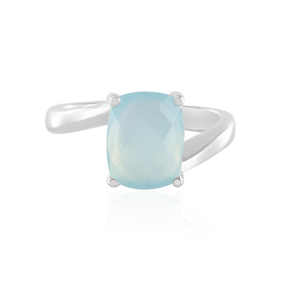 Blauer Chalzedon-Silberring