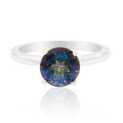 Blauer Mystik-Quarz-Silberring