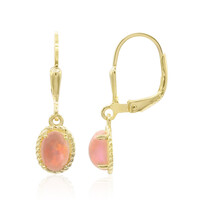 Äthiopischer Pinkfarbener Opal-Silberohrringe