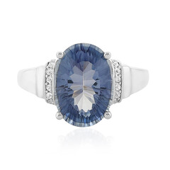 Blauer Mystik-Quarz-Silberring