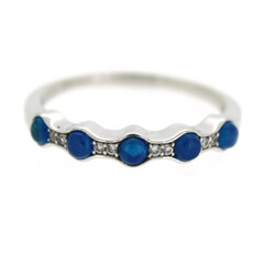 Neonblauer Opal-Silberring