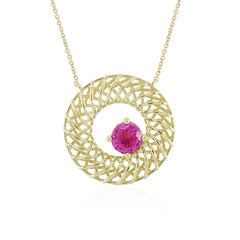 Pinkfarbener Madagaskar-Saphir-Goldcollier (Ornaments by de Melo)