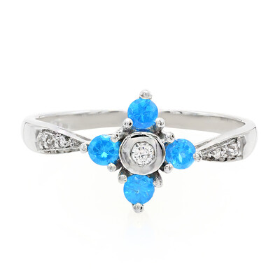 Neonblauer Apatit-Silberring
