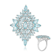 Blauer Apatit-Silberring