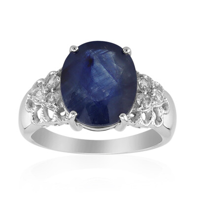 Blauer Saphir-Silberring