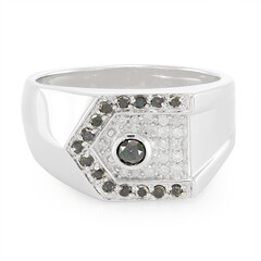 Schwarzer Diamant-Silberring